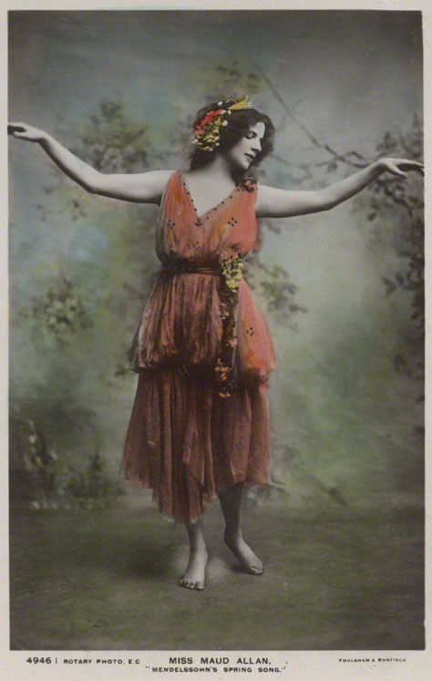 NPG Ax160221; Maud Allan dancing Mendelssohn's Spring Songs by Foulsham & Banfield, printed by  Rotary Photographic Co Ltd